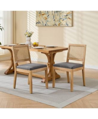 Обеденные стулья Streamdale Furniture Farmhouse из ротанга, набор из 2-х, Серый