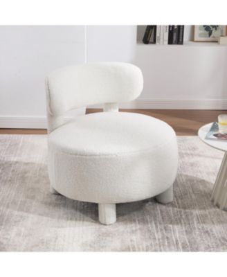 Акцентное кресло без подлокотников из плюшевой ткани Streamdale Furniture