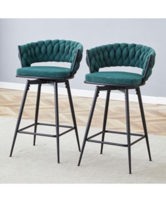 Ретро-зеленые вращающиеся барные стулья Streamdale Furniture