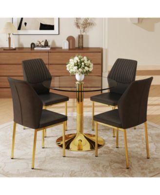 Круглый обеденный гарнитур Streamdale Furniture 35" из стекла