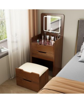 Компактный туалетный столик Streamdale Furniture 3-в-1 с зеркалом и выдвижными ящиками