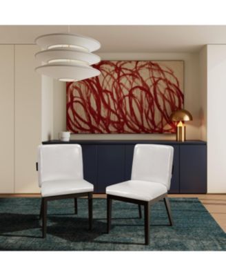Обеденные стулья Streamdale Furniture из дерева и белой кожи
