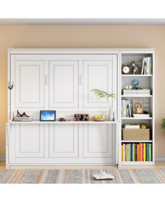 Кровать Мерфи от Streamdale Furniture с письменным столом и книжной полкой