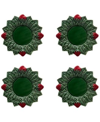 Набор из 4-х тарелок для ужина с клубникой Bordallo Pinheiro