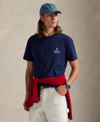 Мужская футболка Polo Ralph Lauren с графическим логотипом, синяя