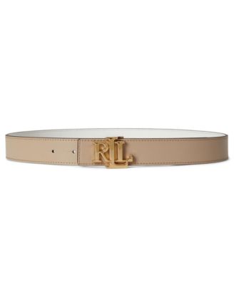 Реверсивный кожаный ремень с логотипом Lauren Ralph Lauren коричнево-бежевый