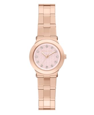 Женские часы Michael Kors Billie с тремя стрелками из нержавеющей стали цвета розового золота, 26 мм, розовые