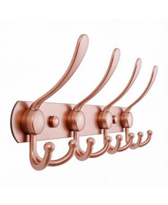 Настенная вешалка для крючков YIGII из нержавеющей стали, 5 тройных крючков, устойчивая к разрыву, подходит для многих помещений