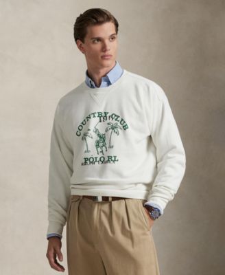 Мужская толстовка Polo Ralph Lauren в винтажном стиле с графическим принтом цвета слоновой кости/кремовый