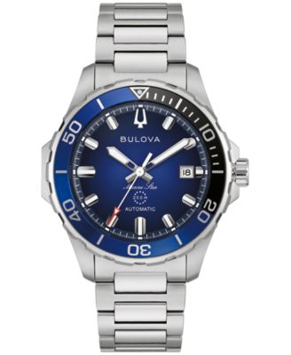 Мужские часы Bulova Marine Star Series B с автоматическим серебристым браслетом из нержавеющей стали 45 мм