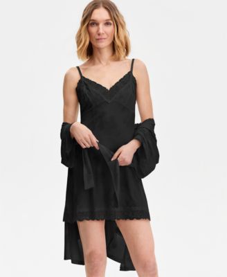 Женская однотонная легкая сорочка из модала I.N.C. International Concepts, эксклюзивный черный цвет Macy's