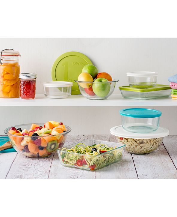Pyrex 8Piece Mixing Bowl Set with Colored Lids, Created for Macy's