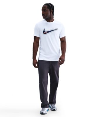 Мужская футболка с круглым вырезом и логотипом Nike Swoosh, белая