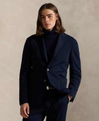 Мужская куртка Polo Ralph Lauren из двойной вязки современного кроя синего цвета