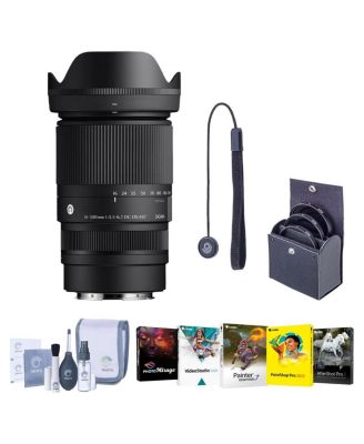 Объектив Sigma 16-300mm f/3.5-6.7 DC OS Contemporary для Canon RF, Черный Комплект с универсальной крышкой для объектива, Набор для чистки, Комплект программного обеспечения для ПК, Лицензия черного цвета