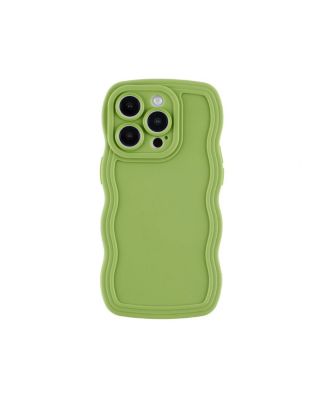 Чехол Auramma для iPhone 14 Pro Max волнистый из TPU, зеленый
