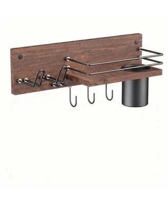 Деревянный держатель для фена YIGII - Настенный, Настенный стеллаж для инструментов для укладки волос