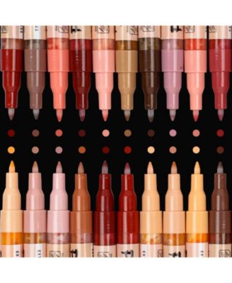 Маркеры PINTAR Skin Tone с очень тонким наконечником - Ручки для рисования акварелью в тон кожи - Маркеры для рисования акриловыми красками в тон кожи - Ручки для рисования акриловыми красками multi