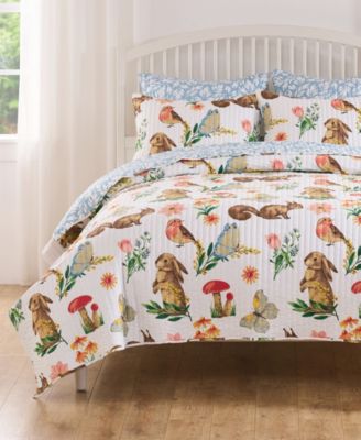Комплект стеганых одеял Greenland Home Fashions Willow Spring Garden из 3 предметов, Полный /Королева