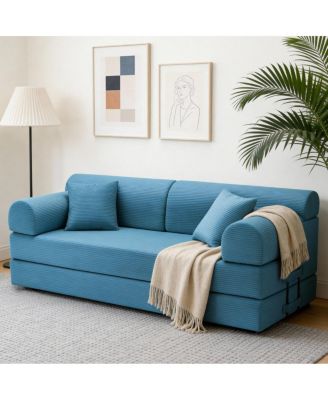 Диван-кровать-трансформер Streamdale Furniture с подушкой и вельветовым раскладным матрасом