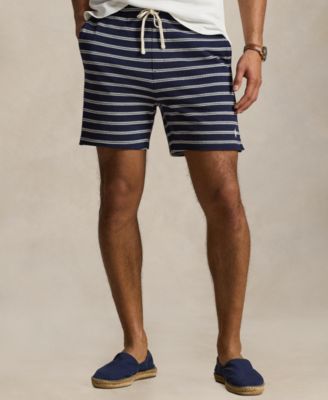 Мужские облегающие шорты Polo Ralph Lauren в полоску синего цвета