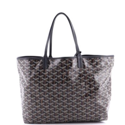 Подержанная сумка Goyard PM Saint Louis из холста с покрытием черного цвета