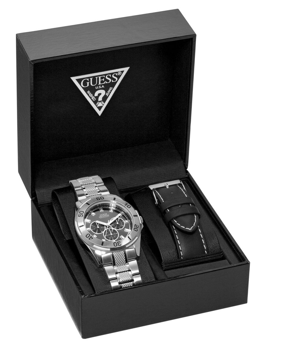 GUESS Watch, Mens Chronograph Stainless Steel Bracelet 47mm U0165G1   Watches   Jewelry & Watches