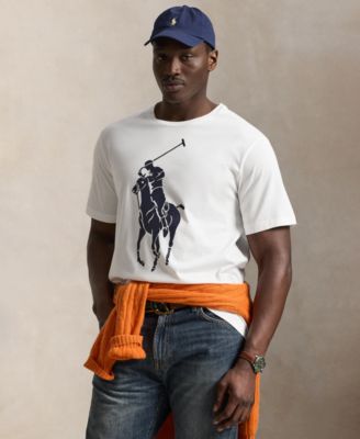 Мужская футболка Polo Ralph Lauren Big & Tall с коротким рукавом и графическим рисунком белого цвета