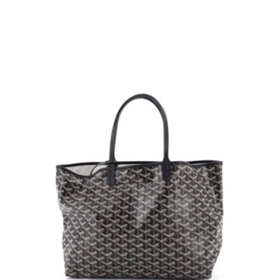 Подержанная сумка Goyard PM Saint Louis из холста с покрытием черного цвета