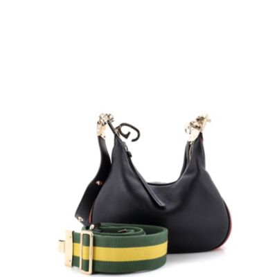 Маленькая сумка-атташе Gucci через плечо, бывшая в употреблении, черная кожаная