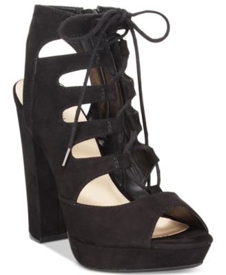 Bar III Nelly Lace-Up Block-Heel 