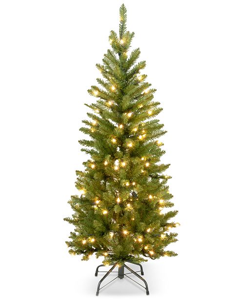 National Tree Company 4 5 Kingswood Fir Hinged Pencil Christmas Tree With 150 Clear Lights Reviews Holiday Shop Home Macy S
