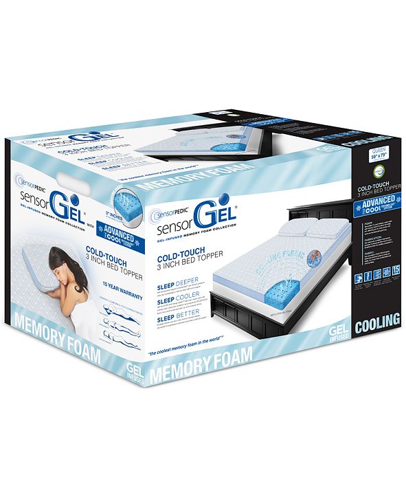 CLOSEOUT! 3'' Advanced iCOOL Gel Memory Foam King Topper
