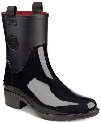 tommy hilfiger short rain boots