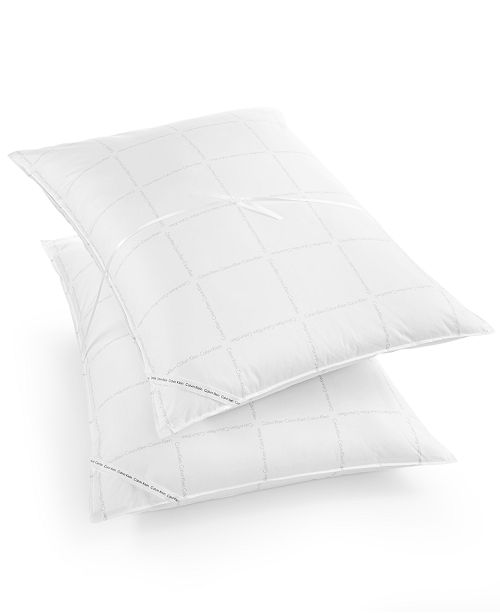 Calvin Klein Closeout Grid Print Standard Down Alternative Pillows 2 Pack Medium To Firm Support Hypoallergenic Fill Reviews Pillows Bed Bath Macy S