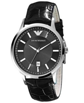 emporio armani watch brown leather strap