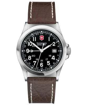 Victorinox Swiss Army Watch, Men's Brown Leather Strap 24798 - Watches ...