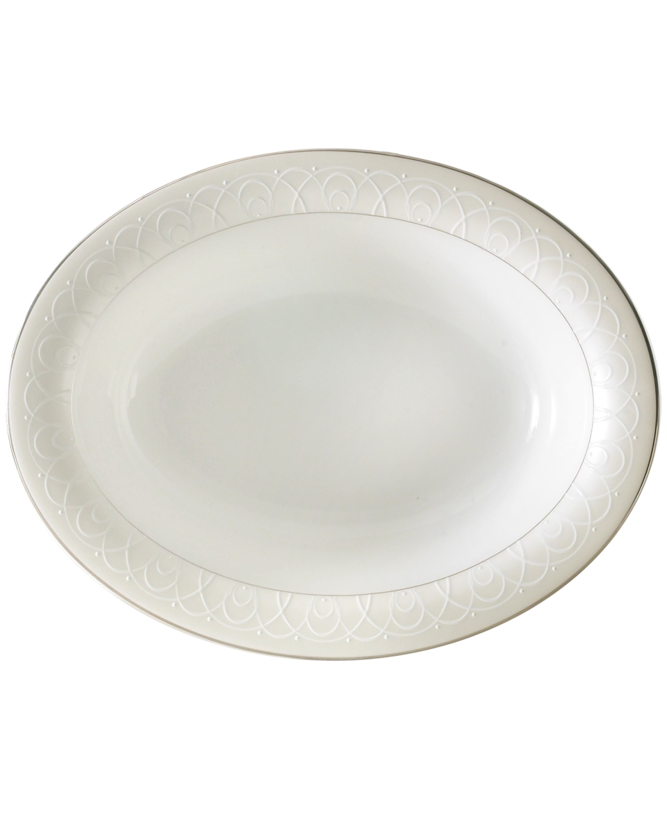 Waterford Ballet Icing Pearl Oval Platter, 15 1/4   Fine China