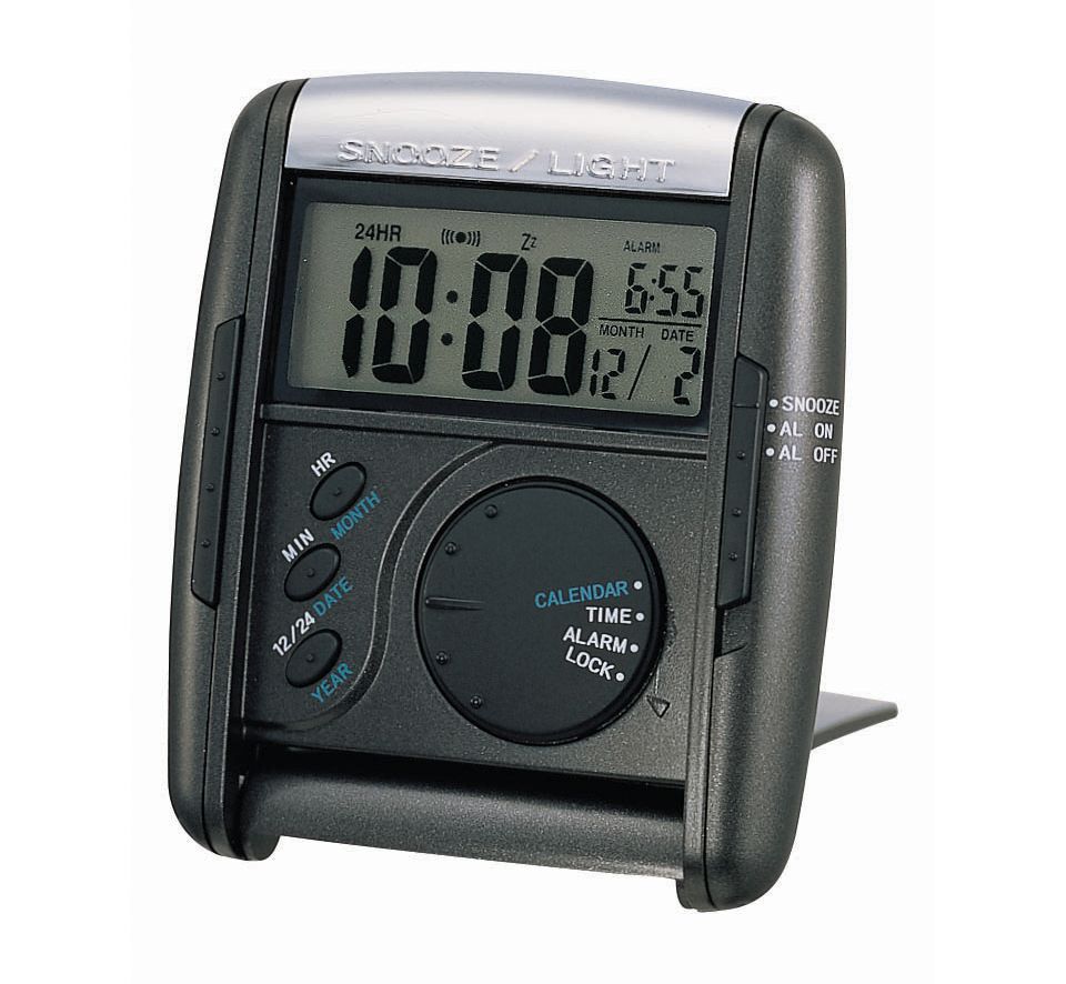 Seiko Clock, Black Digital Travel Alarm