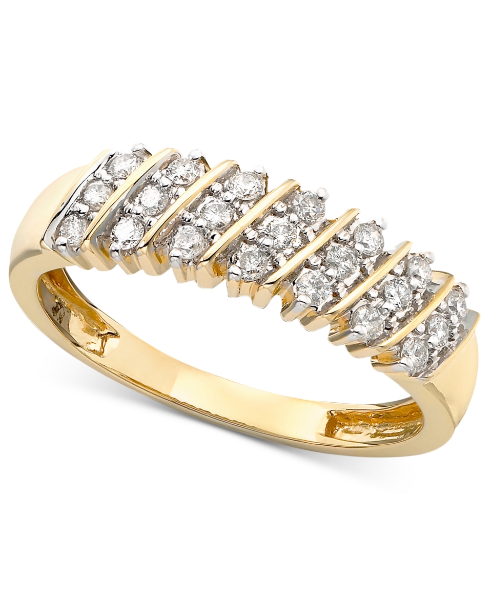 Diamond Ring, 10k Gold Diamond Seven Row Ring (1/5 ct. t.w.)   Rings   Jewelry & Watches