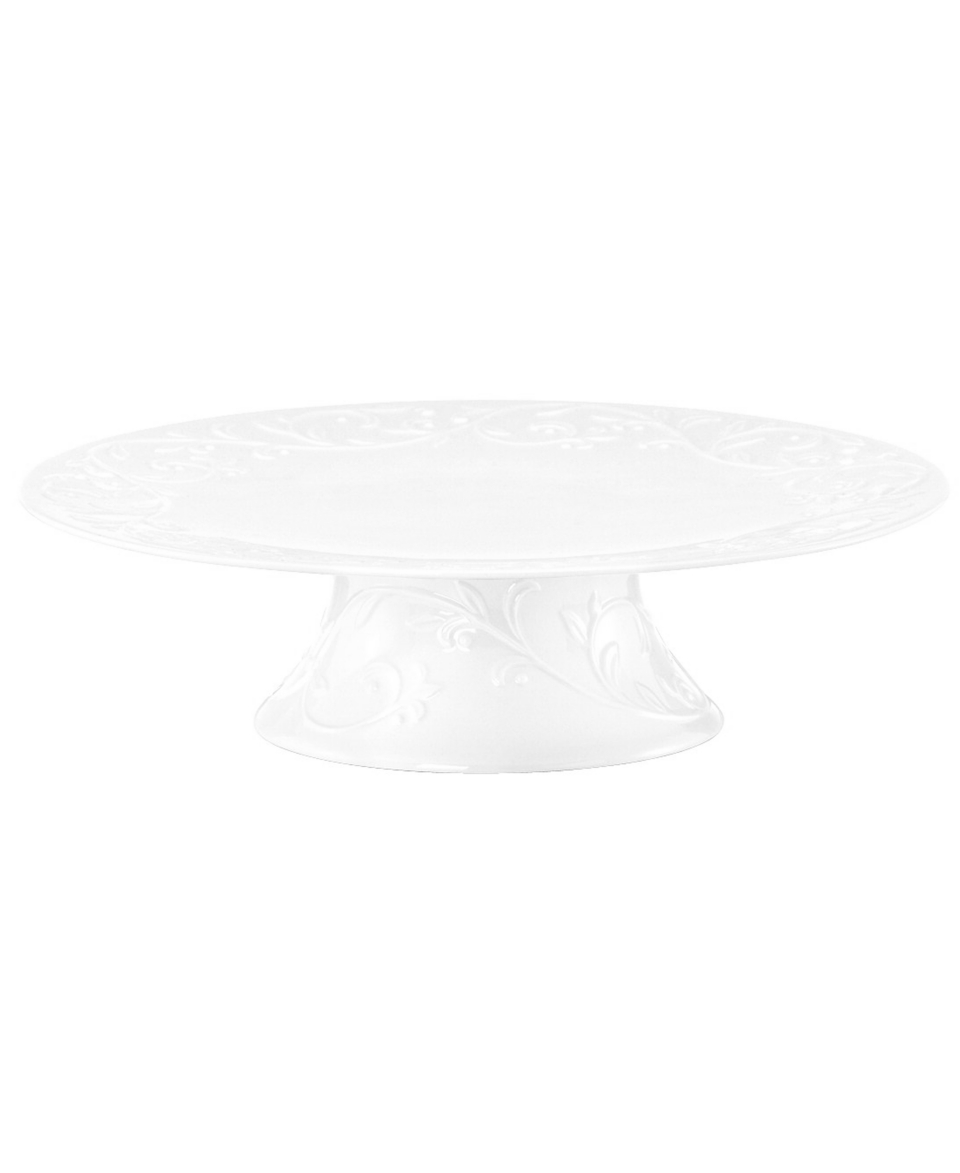 Lenox Dinnerware, Opal Innocence Carved Large Cake Stand   Fine China