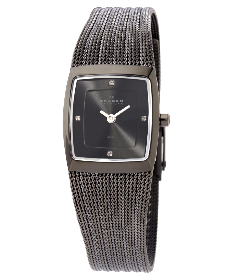 Skagen Denmark Watch, Womens Charcoal Stainless Steel Mesh Bracelet 380XSMMM1   Watches   Jewelry & Watches