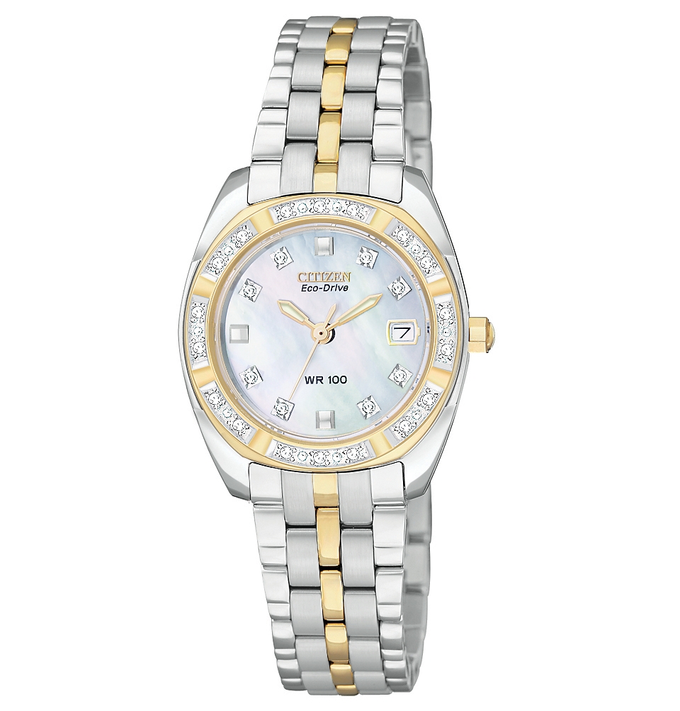 Citizen Watch, Womens Eco Drive Two Tone Stainless Steel Bracelet