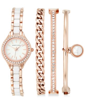 anne klein ceramic watch and bracelet set