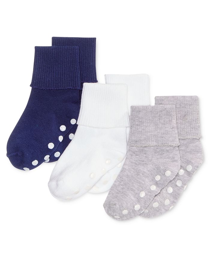 First Impressions Baby Boys 3Pk. Cuffed LowCut Socks, Created for
