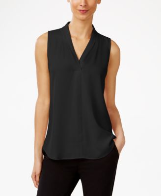 Calvin Klein Pleated V-Neck Shell 