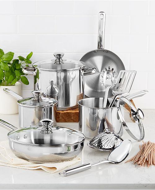 Tools Of The Trade Stainless Steel 13 Pc Cookware Set Created For Macy S Reviews Cookware Sets Macy S