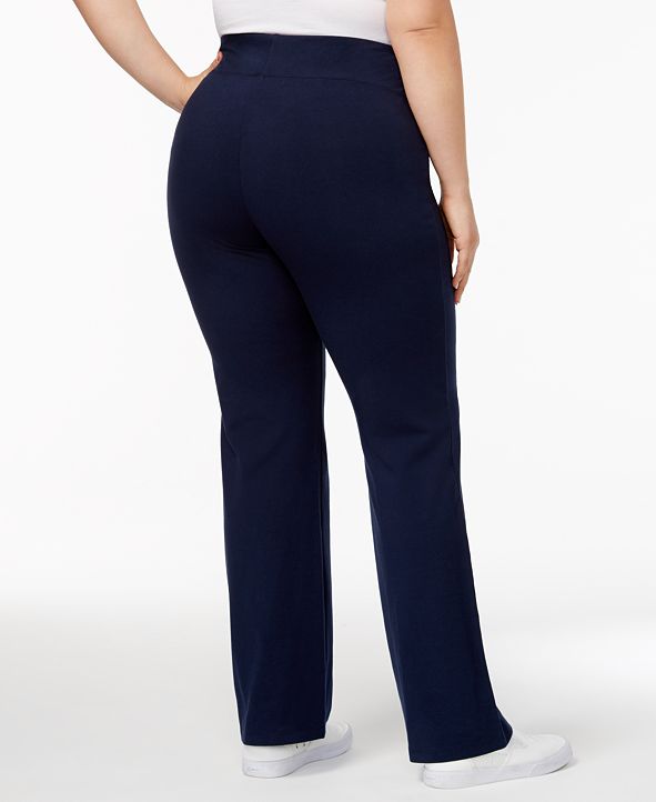 Style & Co Plus Size Tummy-Control Bootcut Yoga Pants, Created for Macy ...