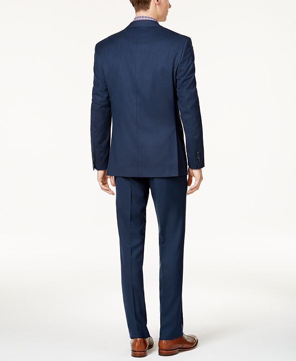 Perry Ellis Portfolio Men's Slim-Fit Blue Sharkskin Suit & Reviews ...