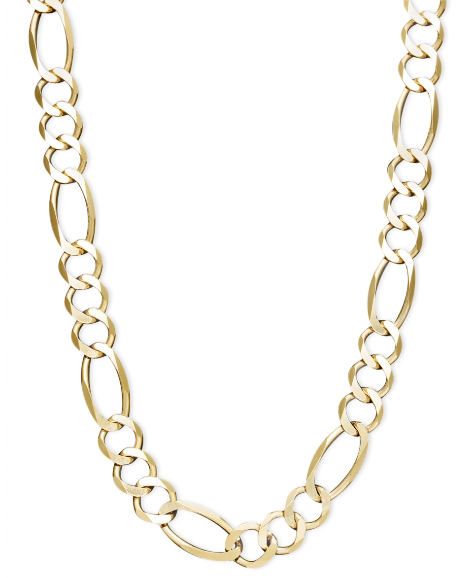 14k Gold Necklace, 22 Figaro Chain (7 1/5mm)   Necklaces   Jewelry & Watches